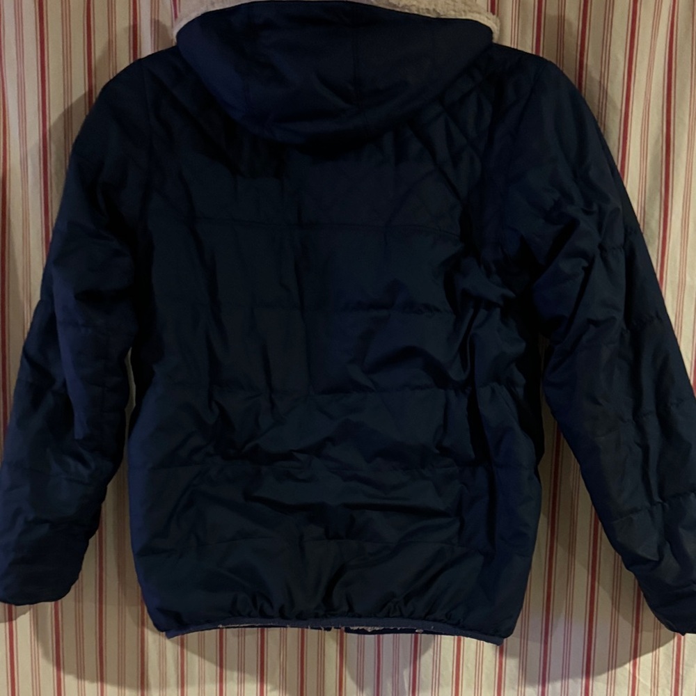 Patagonia Dark Blue Lined Jacket. Kids large(12). Detachable hood. EUC - Picture 6 of 6
